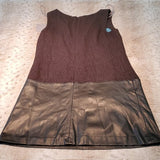 NWT Andrew Marc Black Sheath Dress w Faux Leather Size 8