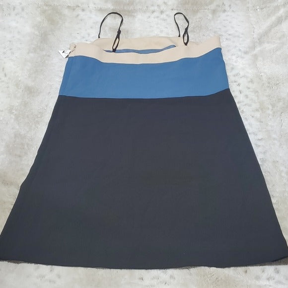 NWT DKNY Black & Blue Spaghetti Strap Mini Dress Size 12