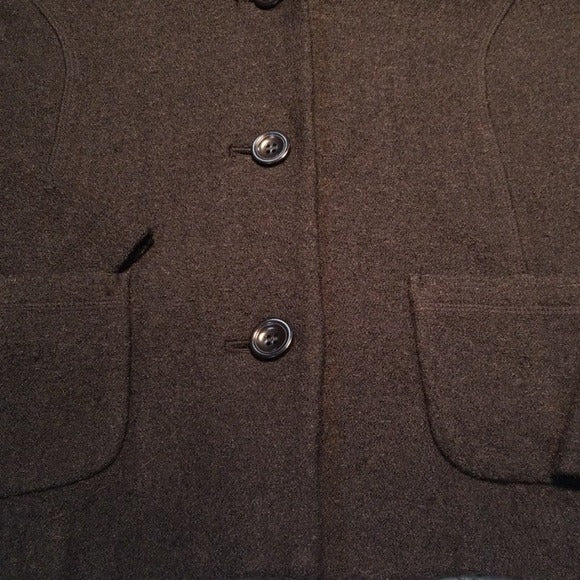Talbots Black Tailored Wool Blend 3 Button Blazer Size XS