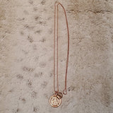 Boutique Long Dangle Loop Pink Necklace