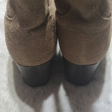 Steve Madden Beige Leather Slouchy Heeled Ankle Boots Size 9M