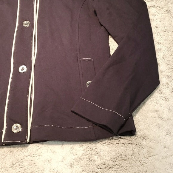 Jones New York Sport Navy Thin Sweatshirt Jacket Size S