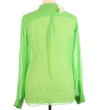 NWT Erin Fetherston Long Sleeve Neon Silk Blouse Size S