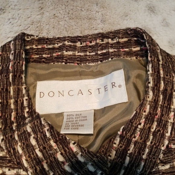 Doncaster Silk Blend Lined Buttonup Blazer Size 8