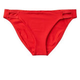 NWT Athleta Rib Double Stripe Lycra Red Bikini Bottom Size L