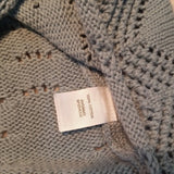 Rubbish Light Gray Blue Crochet Long Sweater Size S