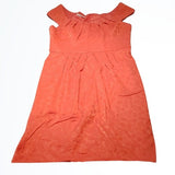 London Times Coral Polka Dot Capped Sleeve Dress Size 12