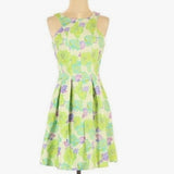 Gianni Bini Neon Floral A Line Scuba Mini Dress Size S